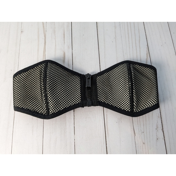 Triangl • Mesh Bandeau Zipper Strapless Top - Picture 2 of 7